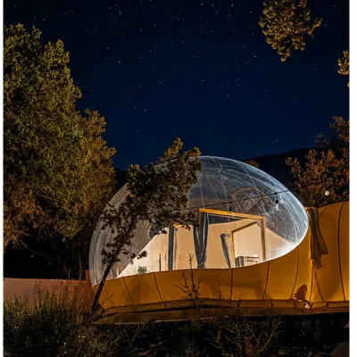 Alojamiento tipo burbuja en madre tierra glamping arteaga coah.
